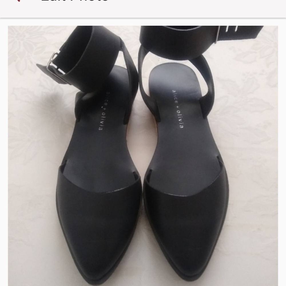 Alice + Olivia leather ankle strap sandals